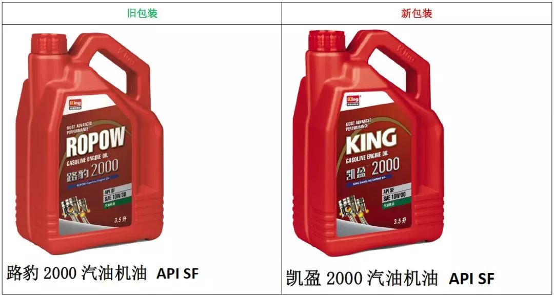 汽油机油新旧包装
